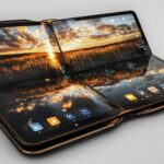Zgięty tablet z podwójnym wyświetlaczem