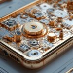 Minimalistyczne elementy telefonu na białym tle